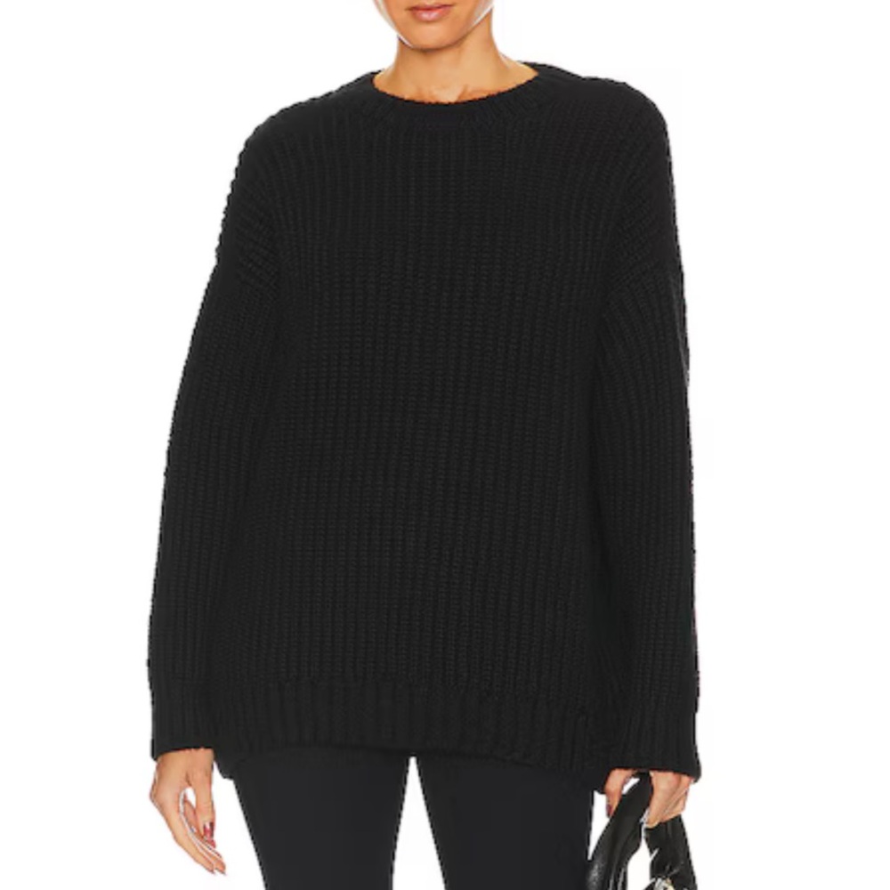 Anine Bing Sydney Crew Sweater in Black size Large